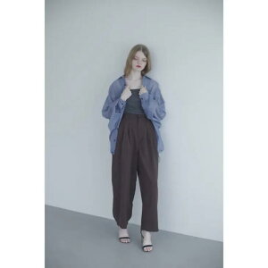 MANON (�}�m��) | TWILL THREE TUCK WIDE PANTS (brown) one size | �{�g���X �p���c 3�^�b�N ���C�h�p���c
