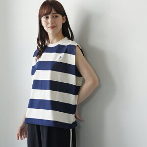euphoric' (���[�t�H���b�N) | Border Sleeveless Tops (navy) | ���f�B�[�X �g�b�v�X �v���I�[�o�[ �m�[�X���[�u �{�[�_�[ �J�b�g�\�[ �l�C�r�[ �� �i�`������ �V���v�� �������