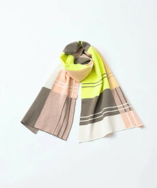 【SALE セール】TRICOTE | STRIPE CHECKERD MUFFLER (yellow) | 送料無料 マフラー 防寒 トリコテ