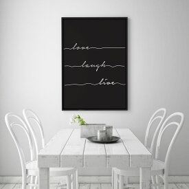 LOVELY POSTERS | LOVE LAUGH LIVE PRINT | A2 アートプリント/ポスター 北欧 シンプル おしゃれ アートポスター 北欧 インテリア ポスター 北欧 オシャレ かっこいい モノトーン モノクロ