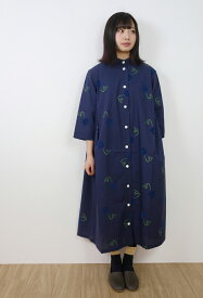 【SALE セール】rikolekt (リコレクト) | “around”シャツワンピース (navy) | ワンピース【送料無料 カジュアル ネイビー おしゃれ かわいい】