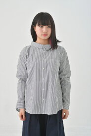 【SALE セール】KELEN (ケレン) | Back Flared Blouse "Flann Stripe" (black) | トップス【レディース ストライプ カジュアル おしゃれ 春夏 半袖】