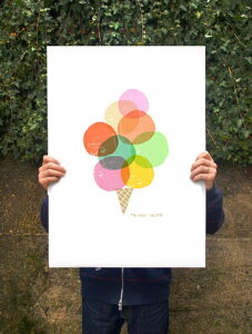 ANEK | Mi piace gelato - Ice cream print | A[gvg/|X^[ (50x70cm)yk JtF Xg CeA z