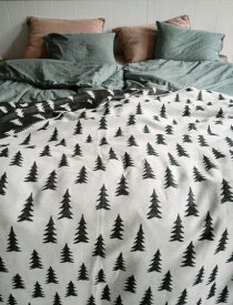 FINE LITTLE DAY | GRAN WOVEN BLANKET (BLACK/WHITE) (no.8902.56) | 起毛コットンブランケット ブラック×ホワイト【送料無料 北欧 シンプル インテリア おしゃれ】