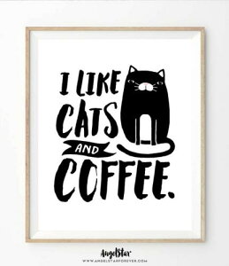 �ySALE �Z�[���zTHE LOVE SHOP | I LIKE CATS AND COFFEE | A2 �A�[�g�v�����g/�|�X�^�[�y���� ���m�N�� �k�� �V���v�� ������� �C���e���A�z