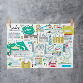 JESSICA HOGARTH | LONDON MAP TEA TOWEL | ティータオル【メール便送料無料 北欧 シンプル おしゃれ キッチン タオル】