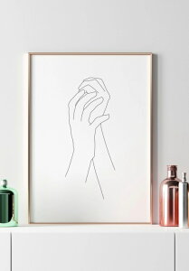 GLAM POSTERS | FEMININE HANDS LINE ART POSTER | A[gvg/|X^[ (30x40cm)yk rO CeAz