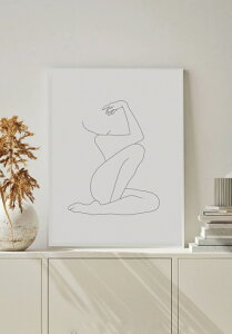 GLAM POSTERS | WOMAN POSE LINE ART POSTER | A[gvg/|X^[ (30x40cm)yk rO CeAz