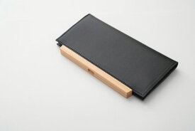 yuruku (ユルク) | Wood Plate Folder Long Wallet (black) | 財布 カウレザーウォレット【送料無料 シンプル 国産】 ロングウォレット 長財布 レディース メンズ 皮 大容量 本革 ギフト 誕生日プレゼント 父の日プレゼント お誕生日 シンプル? ナチュラル 雑貨 北欧