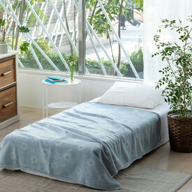 KLIPPAN (クリッパン) | リングス (ブルー) | シュニールコットン シングルブランケット (140x180cm)【北欧 オーガニック 天然素材 リビング】