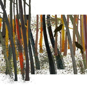 y[֑zLOUISE ART STUDIO | BIRD IN THE WOODS II | |X^[/A[gvg (brown) (8x10")yk AuXgNg ʁz