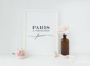LOVELY POSTERS | PARIS JE T'AIME MON AMOUR (white) | �A�[�g�v�����g/�|�X�^�[ (50x70cm)�y�k�� �V���v�� �������z