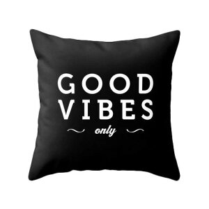 �ySALE �Z�[���zLATTE HOME | GOOD VIBES ONLY CUSHION COVER | �N�b�V�����J�o�[�y���[���֑������� �O���[ ���m�g�[�� ���r���O�z