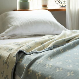 KLIPPAN (クリッパン) | シャーンスンド (ライトブルー) | シュニールコットン シングルブランケット (140x180cm)【北欧 オーガニック 天然素材 リビング】