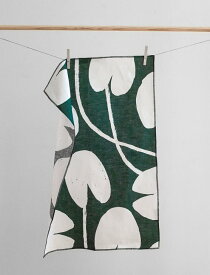 FINE LITTLE DAY | WATER LILIES TEA TOWEL - GREEN/WHITE (no.85100-1) | キッチンクロス (49x70cm)【北欧 スウェーデン】