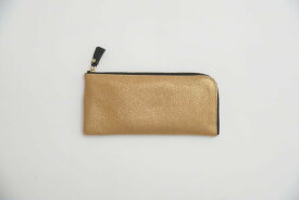 【再入荷】POMTATA (ポンタタ) | HAK L Zip Long Wallet (gold) | 財布 ロングウォレット 国産 レザー メタリック 長財布 レディース おさいふ サイフ さいふ 長さいふ 長サイフ ギフト 母の日ギフト 可愛い 誕生日プレゼント 母の日 結婚祝い バースデー お祝い 内祝い