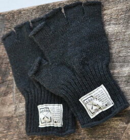 【SALE セール】CHERRYT KNIT & CO. | KNITTED FINGERLESS GLOVES (black) | メンズ手袋