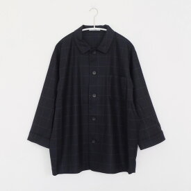 【SALE セール】LAITERIE | フランネルチェックパジャマシャツ (NAVY) | トップス