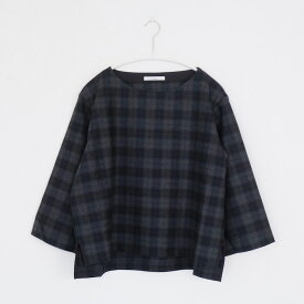 【SALE セール】LAITERIE | フランネルチェックパジャマプルオーバー (CHARCOAL) | トップス