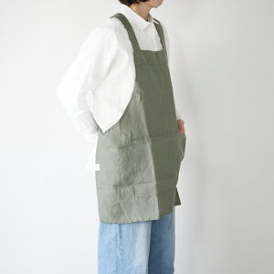 not PERFECT LINEN | SHORT SQUARE CROSS LINEN APRON (dark grey blue) S15F | Gv l  i` gAjA k  Vv  Mtg ̓ ݃J[ Lb` JtF