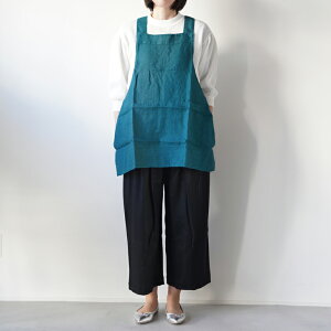 not PERFECT LINEN | SHORT SQUARE CROSS LINEN APRON (emerald green) | Gv l  i` gAjA k  Vv  GhO[