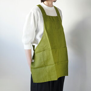 not PERFECT LINEN | SHORT SQUARE CROSS LINEN APRON (moss green) | Gv l  i` gAjA k  Vv  zCg MK
