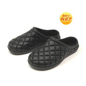 【アウトレット】メンズ 軽量 EVAサンダル 内ボア ウォームサンダル ブラック