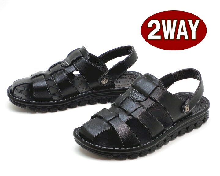 楽天市場 メンズ 2wayサンダル メッシュ ドライビングサンダル ブラック はきものや