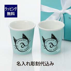 Tiffany ティファニー @ キャットストリート 限定 エブリデイ オブジェクト ボーンチャイナ ペーパーカップ ペア 名入れ彫刻代込み名入れ 結婚祝 内祝 お祝い ギフト プレゼント 両親贈呈品 記念日 記念品 法人 マグカップ カップ 陶器 タンブラー 猫 ブランド レア