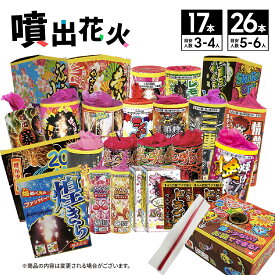送料無料！噴出花火セット（17本・26本入）【花火セット オリジナル 安い 大容量 大人数 家族 ファミリー 友達 BBQ キャンプ 海 子供会 夏祭り 花火大会】No.5 No.6 噴き出し