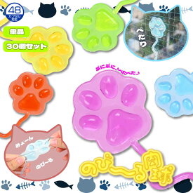 ☆送料無料・ネコポス対象☆のびーる肉球 全5種 (単品/30個セット)　【 スクイーズ のびる キッズ 猫 ネコ 景品 ガチャガチャ 子供会 お祭り ヨーヨー やわらか 可愛い 】