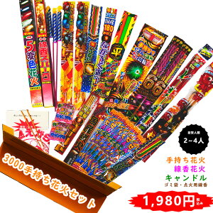 【 花火セット 手持ち花火 線香花火 キャンドル 庭 海 BBQ 家族 ファミリー 】3000手持ち花火セット 【2〜4人向け・総燃焼時間約47分】