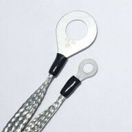 モービルアンテナのアース強化 平編導線アース線 両端端子付 5.5sq アース線 30cm HD-5.5-16-30c
