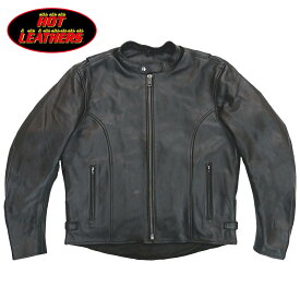 日本未発売! セール価格! ホットレザー [MEN’S BLACK ‘CARRY AND CONCEAL’ LEATHER MOTORCYCLE BIKER JACKET] メンズブラック「キャリー＆コンシール」レザーバイカージャケット! シンプルで硬派! 本革 ブラック 黒 米国直輸入! 大きいサイズ! S～XL