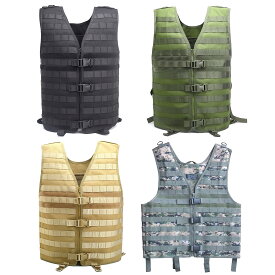 全4色! フリーサイズ [Men's Full Molle System Military Vest] メンズ フルモールシステム ミリタリーベスト! アーミーベスト コンバット ボディアーマー 装備 カモフラージュ 迷彩 防水 アウトドア 釣り キャンプ サバゲー バイクに!*