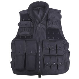 フリーサイズ ワッペン2枚の特典付き! [Men's Protective Magazine Pouch Black Tactical Vest] メンズ プロテクティブマガジンポーチ ブラックタクティカルベスト! ミリタリーベスト SWAT カスタム 黒 防水 アウトドア 釣り キャンプ サバゲー バイクに!*