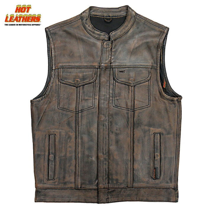楽天市場】Hot Leathers バイク レザーベスト 本革 高級牛革 メッシュ 