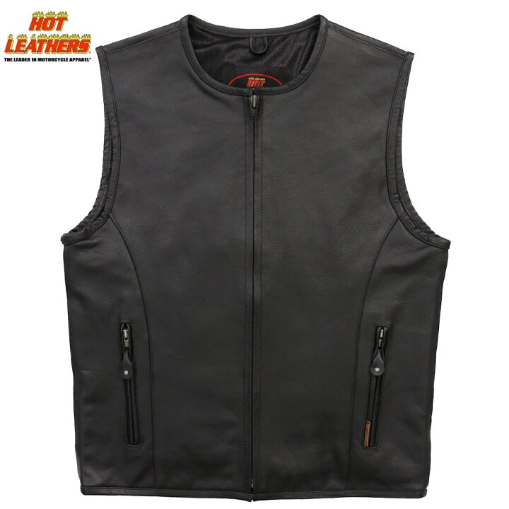 楽天市場】Hot Leathers バイク レザーベスト 本革 牛革 メッシュ裏地 