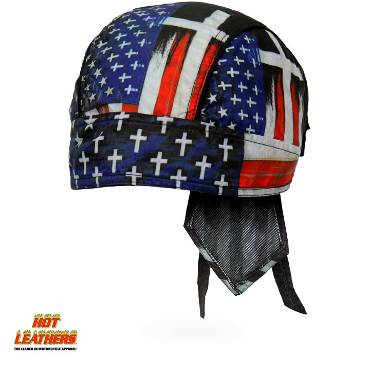 楽天市場 Hot Leathers ヘッドラップ 星条旗 十字 Flag Cross Headwrap バンダナキャップ インナーキャップ ヘルメットインナー ターバン 汗止め 海賊巻 サイズフリー 米国直輸入 ホットレザー バイクに ハーレーカスタマージャパン