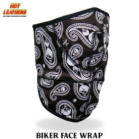 Hot Leathers フェイスラップ フェイスマスク メッシュ裏地 [Paisley Skull Face Wrap] ペイズリー スカル マジックテープ式 ワンタッチ ネックウォーマー 日焼け防止 覆面 防風・防塵 着脱簡単 バイク アウトドア サバゲー コスプレ 米国直輸入 ホットレザー