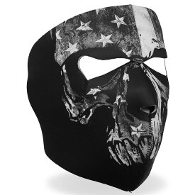 日本未発売!米国直輸入!セール価格! ホットレザー [Gray Skull Flag Face Mask] グレー スカル フラッグ ネオプレン リバーシブル フェイスマスク! 星条旗 骸骨 ブラック 黒 日焼け防止 覆面 フルフェイス 防風・防寒 バイカー バイクに! サバゲーに!