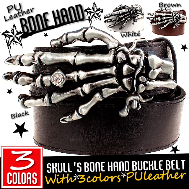 楽天市場】【送料無料!】[Skull'S Bone Hand Buckle With PU Leather