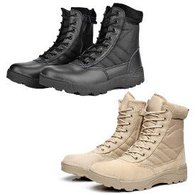 全2色! [Men's Military Leather Combat Tactical Boots] メンズ ミリタリーレザー コンバットタクティカルブーツ! 靴 シューズ スニーカー マウンテンブーツ ミドルブーツ レースアップ 1000Dナイロン 防水 本革 牛革スエード アウトドア サバゲー バイクに!