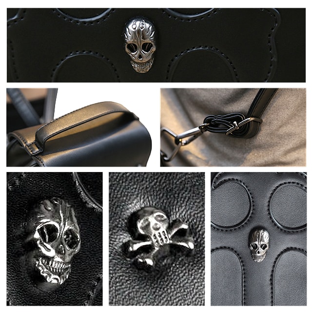 楽天市場】【送料無料!】[Skull Rivet Cross Casket PU Leather Bag 