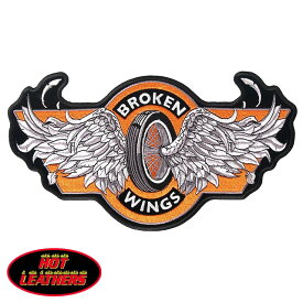 日本未発売! セール価格! ホットレザー [Broken Wings Patch] ブロークン ウィングス ワッペン! イーグル タイヤ パッチ 米国バイカー専門アパレルブランド ホットレザーから直輸入! ウェアのカスタムに! 布製 アイロン対応 サイズ小