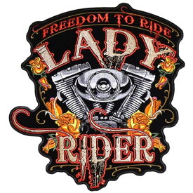 日本未発売! セール価格! ホットレザー 選べる2サイズ! [Freedom to Ride Lady Rider Patch] フリーダム・トゥ・ライド・レディライダー ワッペン! パッチ 米国直輸入! ウェアのカスタムに! 布製 アイロン対応 サイズ大小