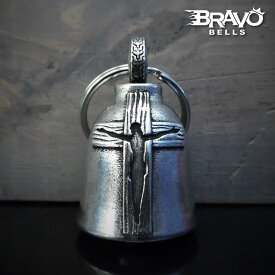 米国製 Bravo Bells イエス様 十字架 ベル [Jesus Cross] ブラボーベル Made In USA 魔除け お守りとしてバイカーへの特別なギフトに! バイク オートバイ 鈴 アクセサリー キーホルダー キーチェーン ガーディアンベル Guardian Bell