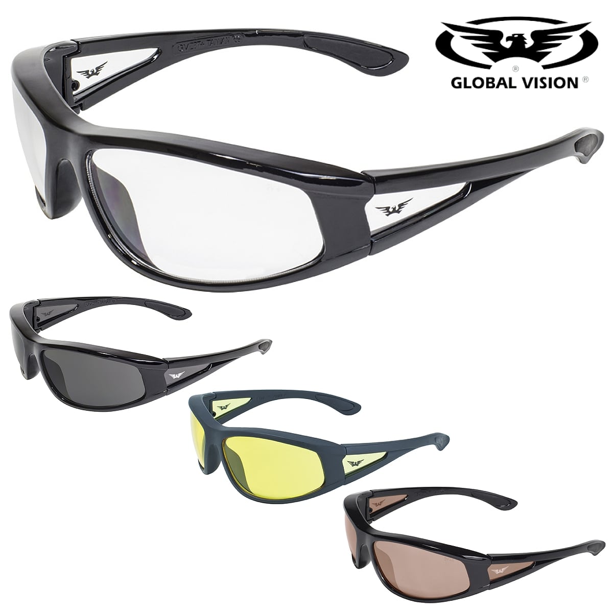GLOBAL VISION バイク サングラス ゴーグル Integrity Sunglass 米国直輸入! レンズカラー全4色! ブラックフレーム 選べるツヤありなし! グローバルビジョン インテグリティ2 ANSI Z87.1 規格適合 UV400 飛散防止加工 耐擦傷 Motorcycle Safety Sunglasses自転車