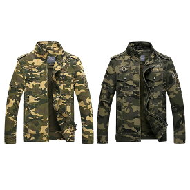 全2色! 6サイズ! [Men's Military Tactical Camouflage Jacket] メンズ ミリタリータクティカルカモフラージュジャケット! ボンバージャケット Gジャン デニムジャケット 迷彩 ジャンパー ブルゾン コート アウター MA-1 サバゲー バイクに!*