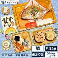 【無料サイズアップキャンペーン実施中!!】お食い初めセット《ミドル》新発売【祝い鯛＋料理6品＋歯固め…